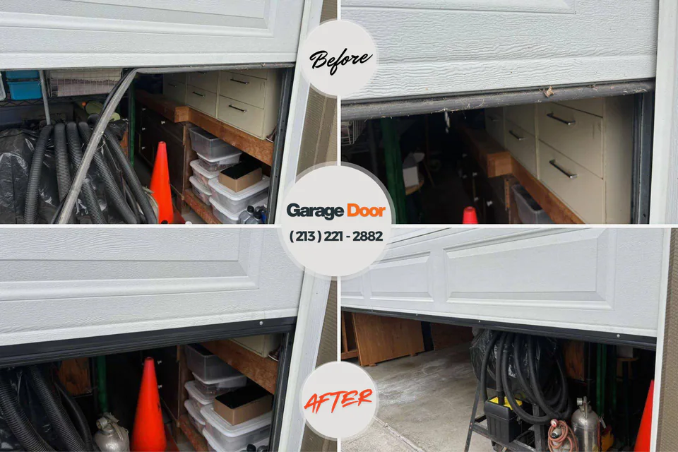 Before and after: garage door repair Oak Grove, SC